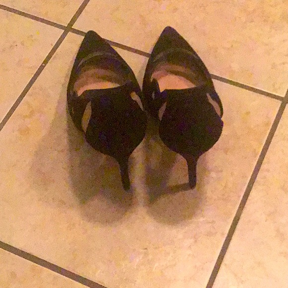 SCHUTZ” Black Leather (suede) Mesh Stilettos 🌸💕 - Picture 3 of 6